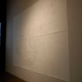 drawing by Bryan Leister | variable dimensions | 3D printed nylon - projection - code - pencil on paper - sensors | in transit