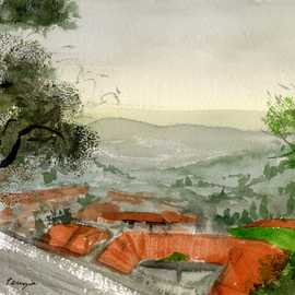 Perugia by Bryan Leister | 10 inches  X 7 inches  | watercolor on paper