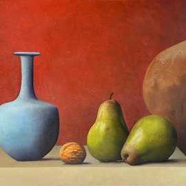 Pears by Bryan Leister | 12 inches  X 16 inches  | oil on board