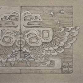 Raven Retrieving the Suntif by Bryan Leister | 10 inches  X 8 inches  | pencil and chalk on paper