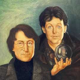 Lennon and McCartney OnRadio Cover art by Bryan Leister | 11 inches  X 16 inches  | oil on board