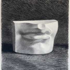 Lips Study by Bryan Leister | 18 inches  X 24 inches  | charcoal on paper