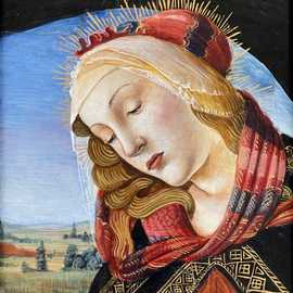 Botticelli Madonna by Bryan Leister | 8 inches  X 12 inches  | egg tempera on wood panel