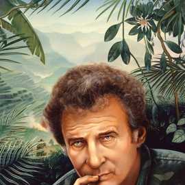 Norman Mailer USIA by Bryan Leister | 18 inches  X 24 inches  | oil on board