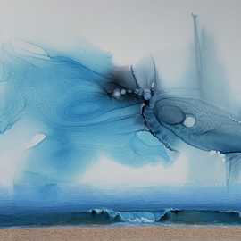 Breakers 2 by Bryan Leister | oil and ink on aluminum | 40 inches  X 60 inches 