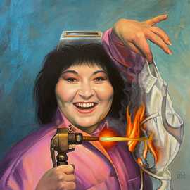 Roseanne Barr New Republic Cover by Bryan Leister | 11 inches  X 16 inches  | oil on board