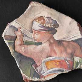 Michaelangelos The Libyan Sibyl by Bryan Leister | 16 inches  X 13 inches  | fresco on brick