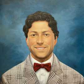 Portrait for GW by Bryan Leister | 15 inches  X 16 inches  | oil on board