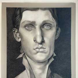 Portrait of the Artist by Bryan Leister | 42 inches  X 55 inches  | charcoal and pastel on paper
