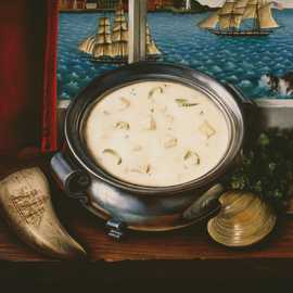 New England Chowder by Bryan Leister | 10 inches  X 14 inches  | oil on board