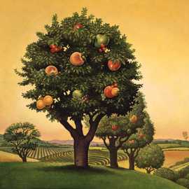 Cornucopia Tree by Bryan Leister | 20 inches  X 16 inches  | oil on board