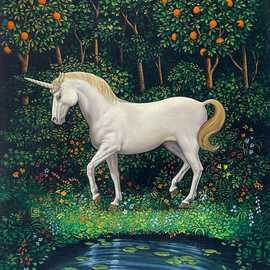 The Truth About Unicorns by Bryan Leister | 11 inches  X 16 inches  | oil on board