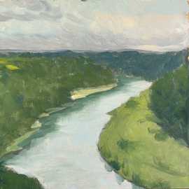 Upper Potomac Overlook West Virginia by Bryan Leister | 8 inches  X 6 inches  | oil on board