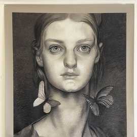 Portrait of the Artists Wife by Bryan Leister | 42 inches  X 55 inches  | charcoal and pastel on paper