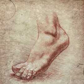 Foot Study by Bryan Leister | 10 inches  X 14 inches  | conte crayon on parchment