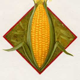 Corn diamond by Bryan Leister | 3 inches  X 3 inches  | oil on board